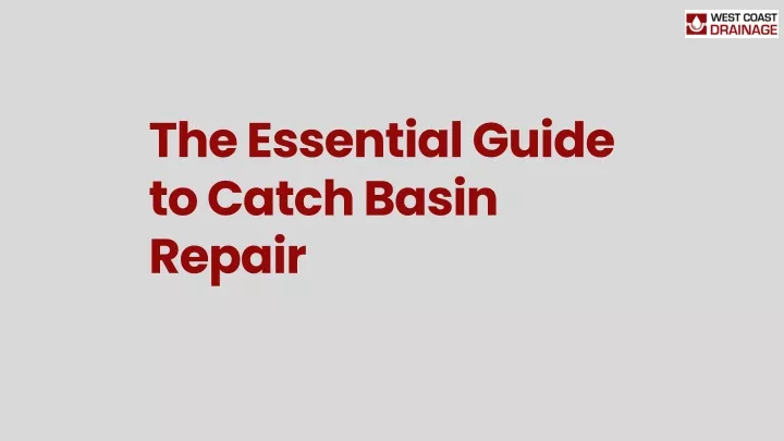 the essential guide to catch basin repair