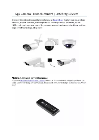 Spy Camera | Hidden camera | Listening Devices | Tracking Devices, Detectors, Co