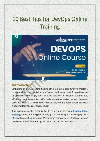 10 Best Tips For DevOps Online Training