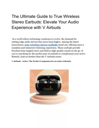 the ultimate guide to true wireless stereo