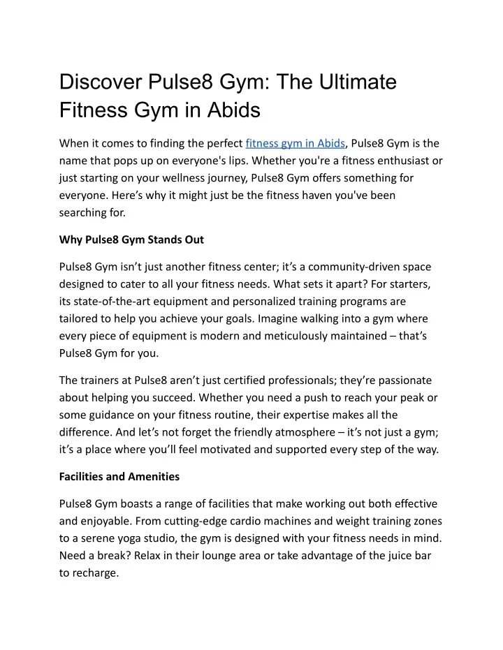 discover pulse8 gym the ultimate fitness