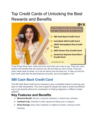 Top Credit Cards of Unlocking the Best Rewards and Benefits
