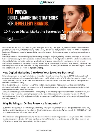 10 Proven Digital Marketing Strategies for Jewellery Brands