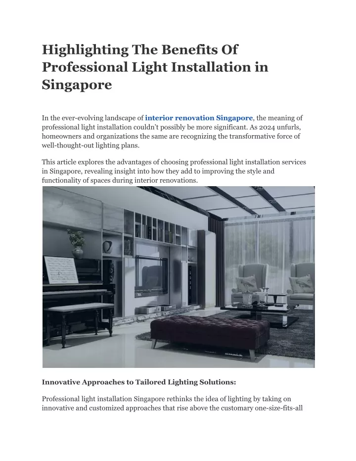 highlighting the benefits of professional light