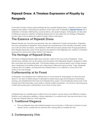 Rajwadi Dress_ A Timeless Expression of Royalty by Rangwala