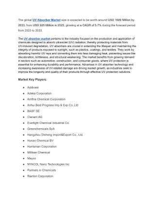 UV Absorber Market