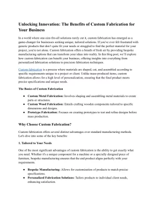 unlocking innovation the benefits of custom