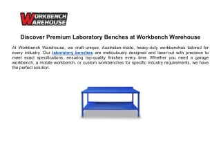 Discover Premium Laboratory Benches at Workbench Warehouse