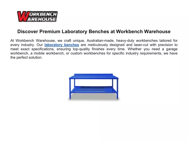 discover premium laboratory benches at workbench