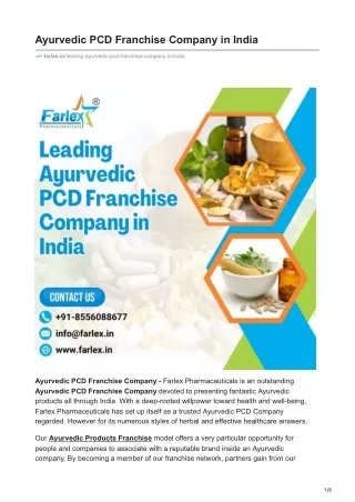 Leading Ayurvedic PCD Franchise Company in India