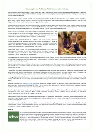 enhancing student well being with nutritious