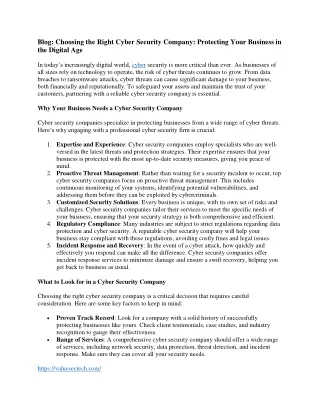 blog choosing the right cyber security company