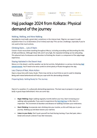 Hajj package 2024 from Kolkata