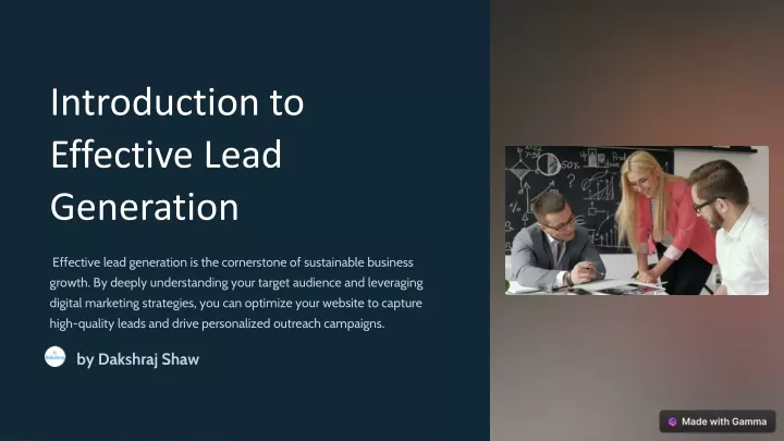 introduction to effective lead generation