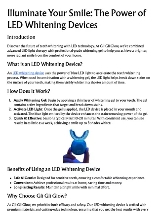 Illuminate Your Smile The Power of LED Whitening Devices