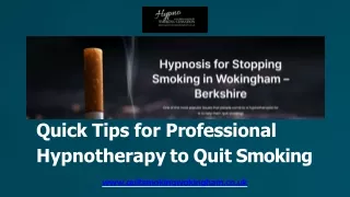 Quick Tips for Professional Hypnotherapy to Quit Smoking