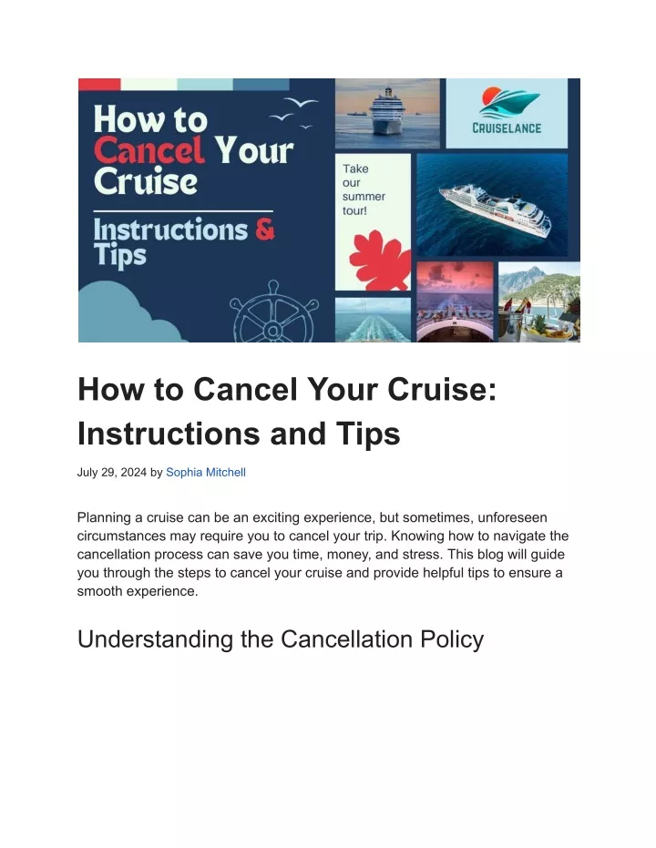 how to cancel your cruise instructions and tips