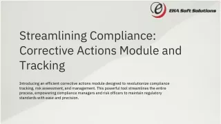 streamlining compliance corrective actions module