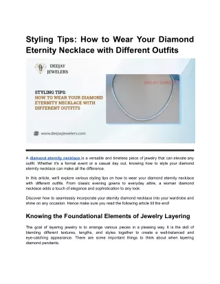 Styling Tips_ How to Wear Your Diamond Eternity Necklace with Different Outfits