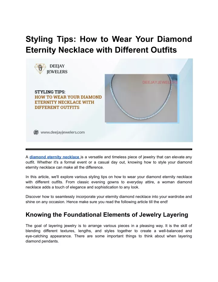 styling tips how to wear your diamond eternity