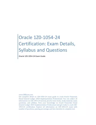 Oracle 1Z0-1054-24 Certification: Exam Details, Syllabus and Questions