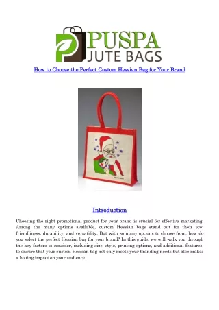 High-Quality Custom Printed Promotional Hessian Bags