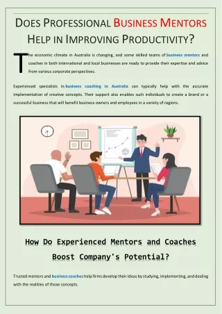 Does Professional Business Mentors Help in Improving Productivity