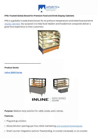 FPG Trusted Global Brand for Premium Food and Drink Display Cabinets