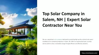 Expert Solar Company and Contractor in Salem, NH | High-Quality Installations