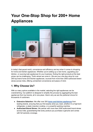 Your One-Stop Shop for 200  Home Appliances