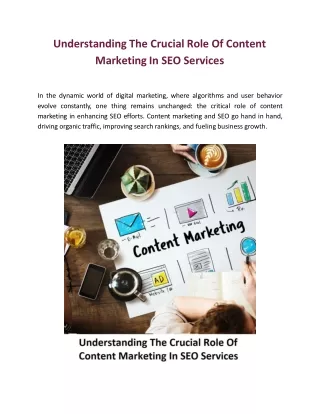 Understanding The Crucial Role Of Content Marketing In SEO Services