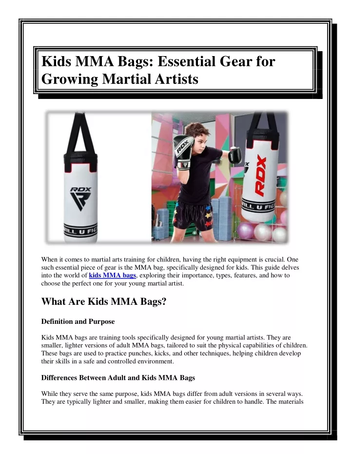 kids mma bags essential gear for growing martial