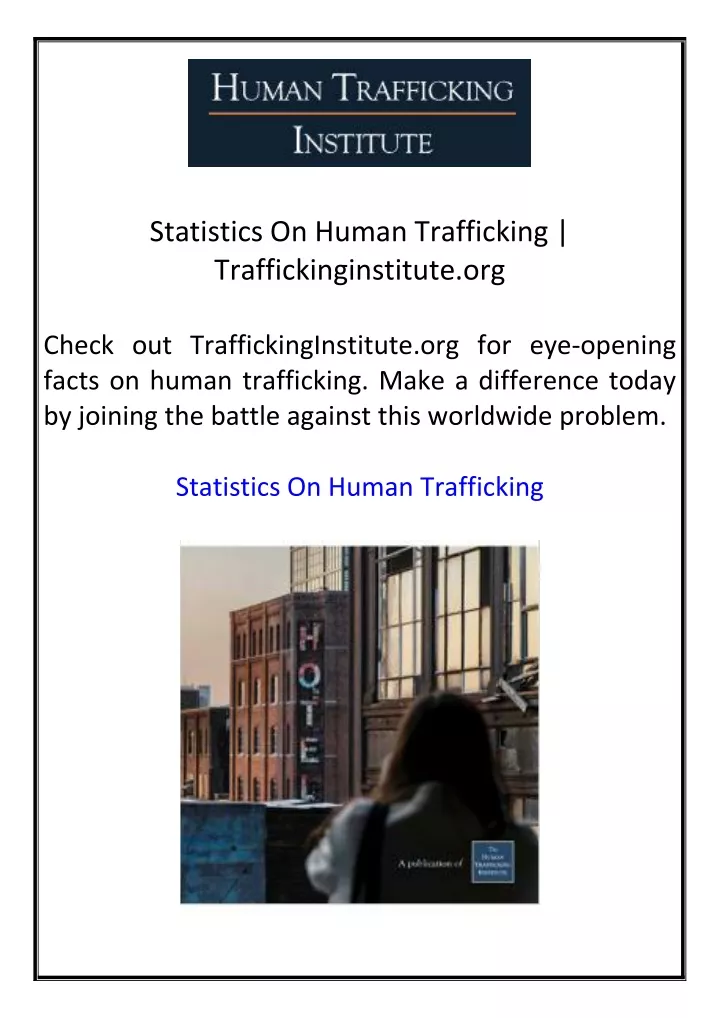 statistics on human trafficking