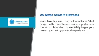 vlsi design course in hyderabad learn