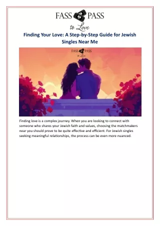 Finding Your Love: A Step-by-Step Guide for Jewish Singles Near Me