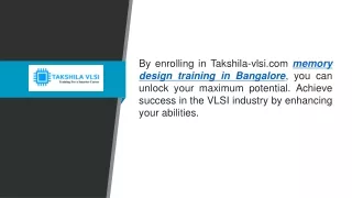 by enrolling in takshila vlsi com memory design