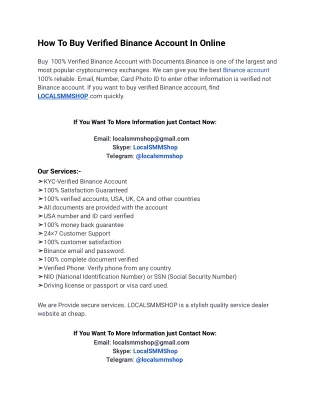 SuperEasy Ways To Buy Verified Binance Account Our Site