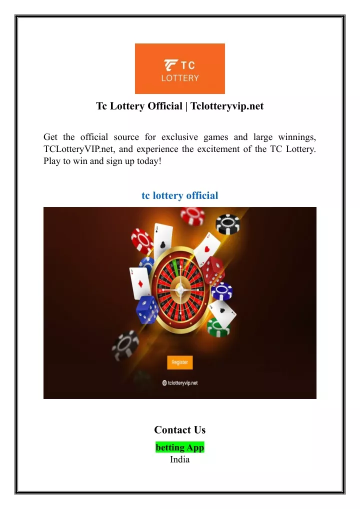 tc lottery official tclotteryvip net