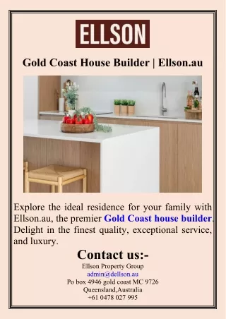 Gold Coast House Builder  Ellson.au