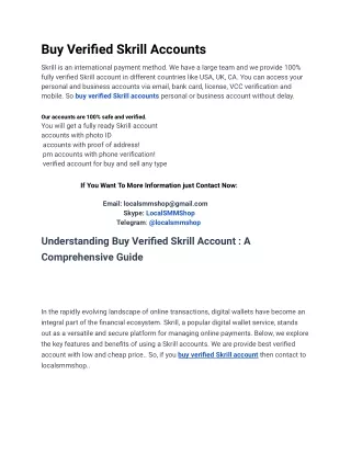 SuperEasy Ways To Buy Verified Skrill Accounts Our Site