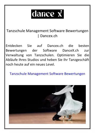 Tanzschule Management Software Bewertungen  Dancex.ch