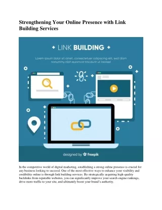 Strengthening Your Online Presence with Link Building Services