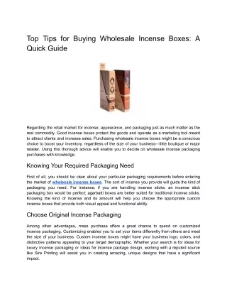 Top Tips for Buying Wholesale Incense Boxes_ A Quick Guide