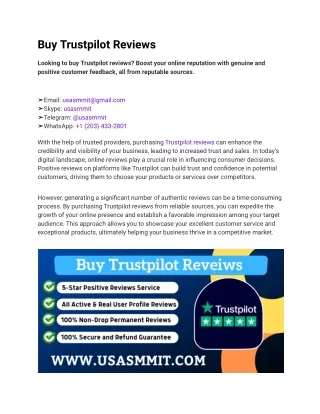 Buy Trustpilot Reviews