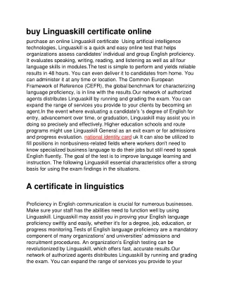 buy Linguaskill certificate online