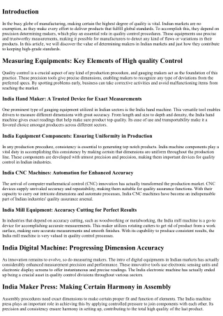 Determining Devices: Precision Tools for Quality Assurance in Indian Industries