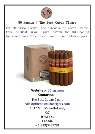 50 Magnum | The Best Cuban Cigars