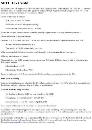setc tax credit