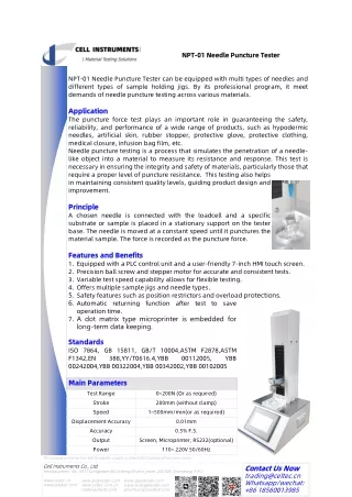 npt npt 01 needle puncture tester 01 needle