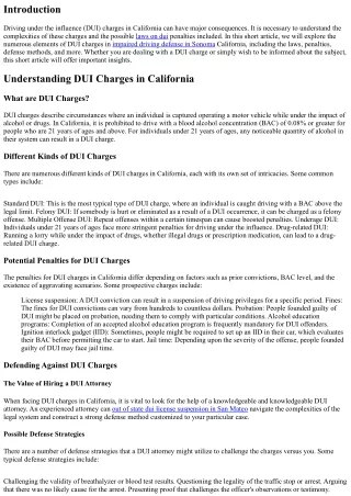 Exploring the Intricacies of Different Dui Charges in California